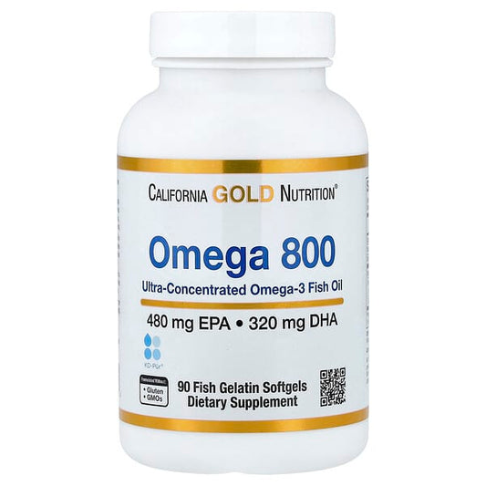 California Gold Nutrition Omega 800 超濃縮 Omega-3 魚油 | 三酸甘油酯形式 高純度 EPA+DHA 心血管健康