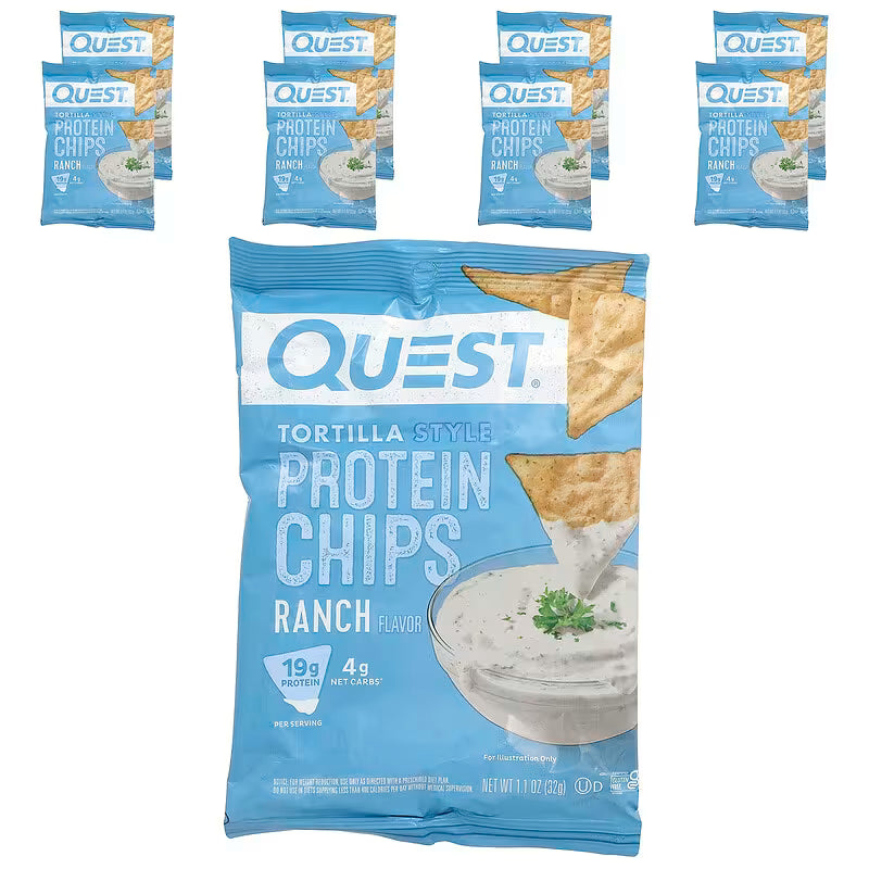Quest Nutrition 高蛋白薯片 Protein Chips 8包裝 | 每包 19g 蛋白質 低卡零食 健身必備
