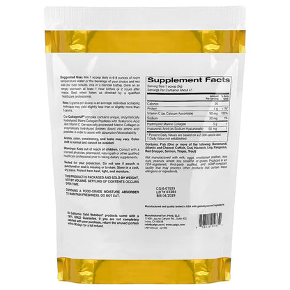 California Gold Nutrition CollagenUP® 水解海洋膠原蛋白肽 + 透明質酸 + 維他命C | 美肌護膚 頭髮指甲關節全效支援