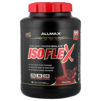 ALLMAX ISOFLEX® 全分離乳清蛋白 5磅 - 27g蛋白質，超低脂低碳，減脂期必備