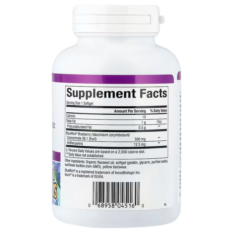 Natural Factors BlueRich 超強藍莓濃縮精華 500mg 90粒 | 強效抗氧化 護眼明目 血管健康