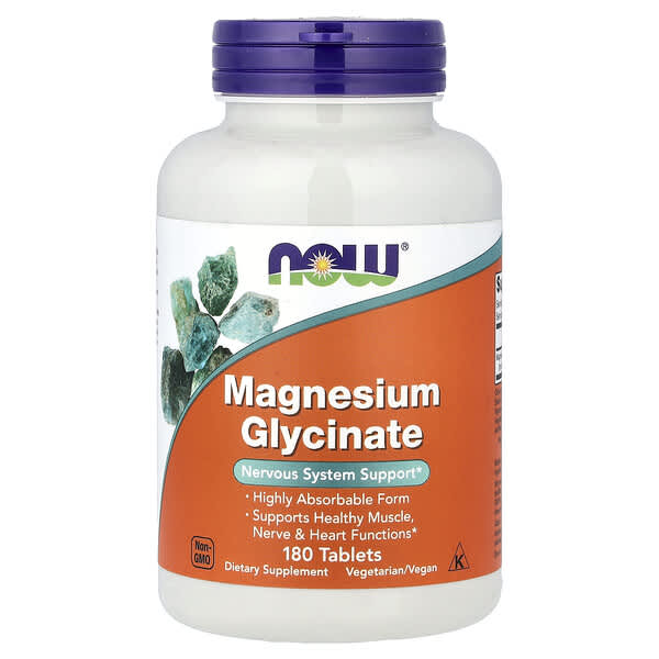 NOW Foods Magnesium Glycinate 甘氨酸鎂 180粒 | 高吸收 改善睡眠 舒緩壓力 肌肉放鬆