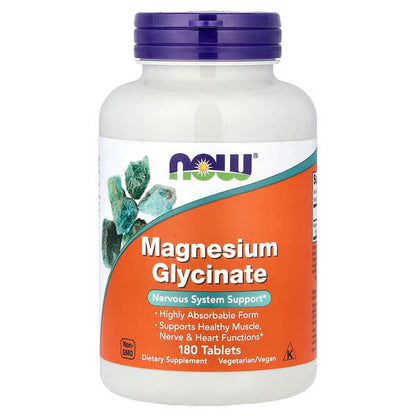 NOW Foods Magnesium Glycinate 甘氨酸鎂 180粒 | 高吸收 改善睡眠 舒緩壓力 肌肉放鬆
