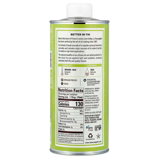 La Tourangelle 清淡可口酪梨油 Avocado Oil 750ml | 高煙點烹調 冷壓初榨 健康好油