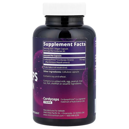 MRM Nutrition Cordyceps CS-4 冬蟲夏草 60粒 750mg | 提升耐力 增強體能 支援免疫 呼吸系統健康