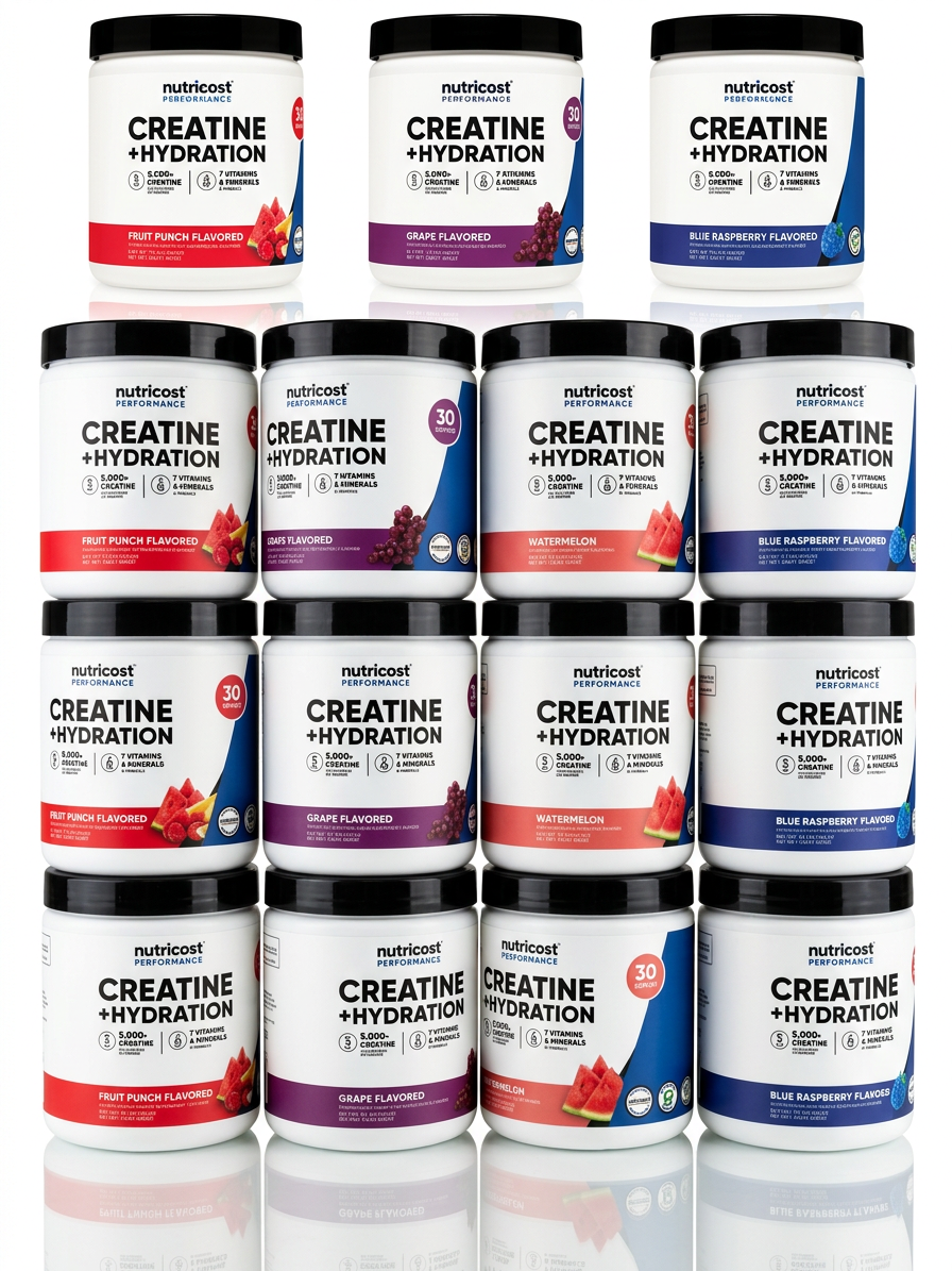 Nutricost Creatine 5000mg 肌酸水合配方 | 增肌長肉同時補水