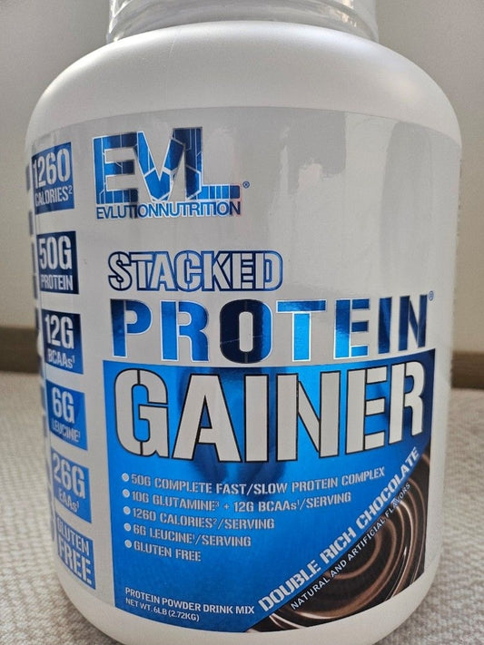 EVLution Nutrition Stacked Protein Gainer 增重蛋白粉 6磅 - 25g蛋白質+複合碳水，硬增必備