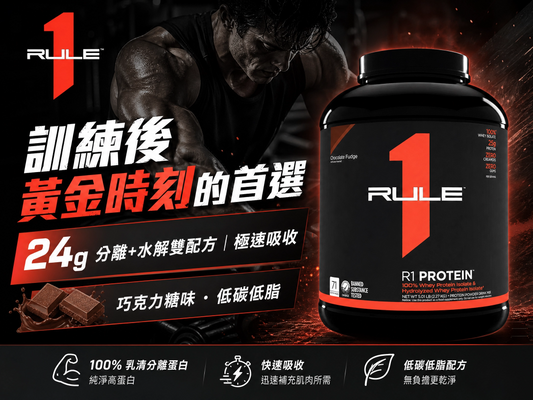 【Rule One】R1 Protein Whey Isolate 5.03 磅 2.27kg - 極速吸收，減脂增肌兩用
